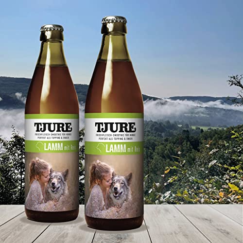 TJURE Dog Fleischsmoothie Lamm 2 x 320ml - Flüssignahrung für Hunde zu Hause und unterwegs - Optimale Flüssigkeitszufuhr für aktive & trinkfaule Hunde |Das Futter-Topping von Tjure