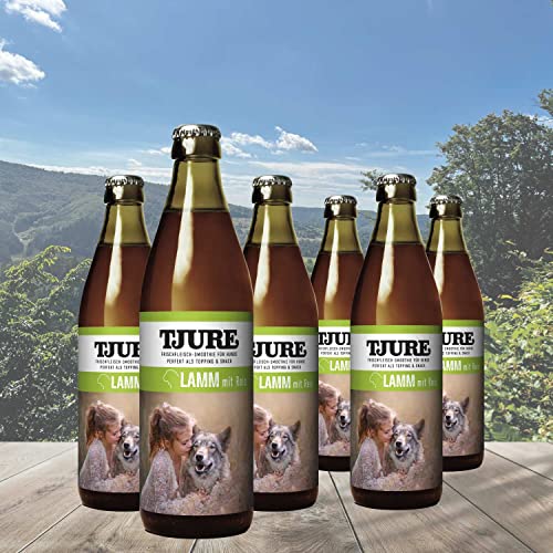 TJURE Hunde-Fleischsmoothie Lamm 6 x 320ml - Flüssignahrung für Hunde zu Hause und unterwegs - Optimale Flüssigkeitszufuhr für aktive & trinkfaule Hunde von Tjure