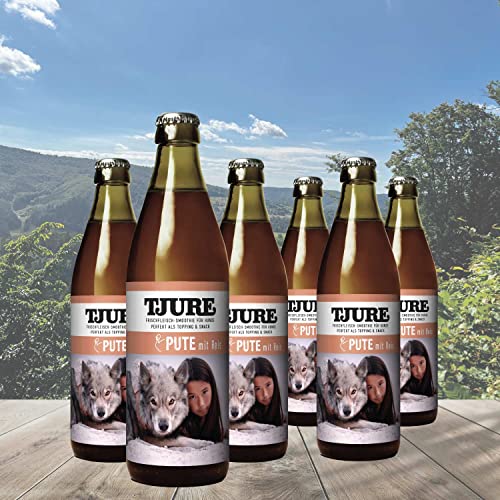 TJURE Dog Hundesmoothie Pute 6 x 320ml - Flüssignahrung für Hunde zu Hause und unterwegs - Optimale Flüssigkeitszufuhr für aktive und trinkfaule Hunde von Tjure