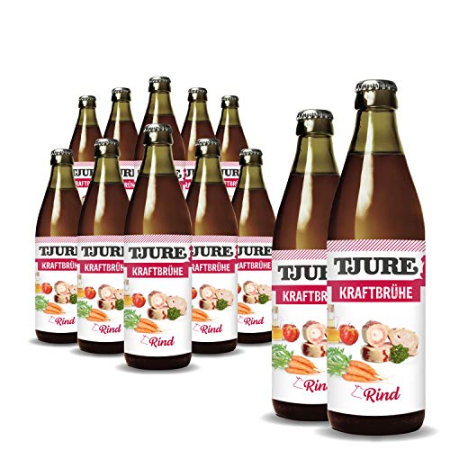 TJURE - Kraftbrühe Rind - 10+2 Spar Paket | Energie | Kraft | wie bei Oma | für trinkfaule Vierbeiner und Stubentiger von Tjure