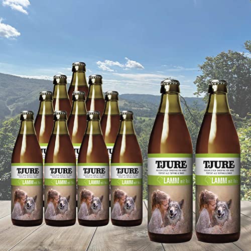 TJURE 320ml Hundesmoothie Lamm 10 + 2 Spar Aktion - Flüssignahrung für Hunde zu Hause und unterwegs - Optimale Flüssigkeitszufuhr für aktive & trinkfaule Hunde von Tjure