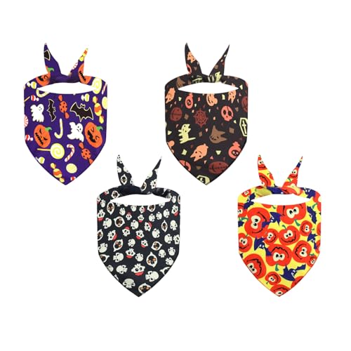 4lots Halloween-Dreieckstuch Durchlässiges Haustierhalstuch, Hundedreieck-Lätzchen für Hunde, regulierbarer Hals, schönes Hunde-Lätzchen 4lots Halloween-Dreieckstuch Durchlässiges Haustierhalstuch, Hundedreieck-Lätzchen für Hunde, regulierbarer Hals, schönes Hunde-Lätzchen von Tkidplw