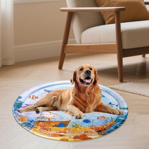 Haustierwasserspiel | Aufblasbarer sensorischer Teppich | Sensorische Spielmatte | Interaktive Wasserdecke | Frisch und komfortabel | Für Hunde Haustiere | 100 cm Haustierwasserspiel | Aufblasbarer sensorischer Teppich | Sensorische Spielmatte | Interaktive Wasserdecke | Frisch und komfortabel | Für Hunde Haustiere | 100 cm von Tktouci