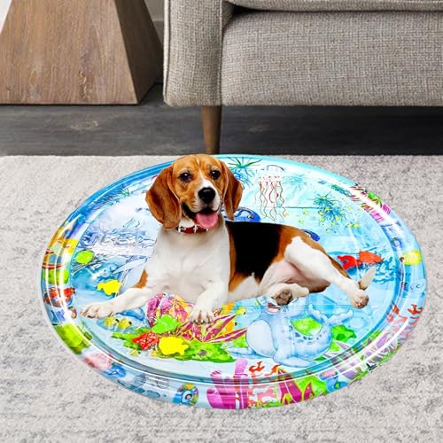 Haustierwasserspiel | Aufblasbarer sensorischer Teppich | Sensorische Spielmatte | Interaktive Wasserdecke | Frisch und komfortabel | Für Hunde Haustiere | 100 cm Haustierwasserspiel | Aufblasbarer sensorischer Teppich | Sensorische Spielmatte | Interaktive Wasserdecke | Frisch und komfortabel | Für Hunde Haustiere | 100 cm von Tktouci