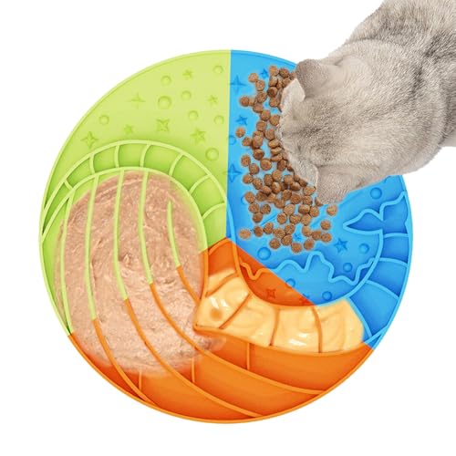 Tktouci Hundefuttermatte Slow Feeder,Hundefuttermatte Slow Feeder | Leckleckmatten Futterspender für Haustiere | 3 Farben Leckpad in Walform, langsam fressende Silikon-Futtermatte, Leckmatte für Hunde von Tktouci