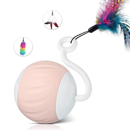 Tlily Interaktiver Katzenspielzeugball mit LED-Regenbogenlichtern, Federn, Touch-Steuerung und Klangsteuerung, einfach zu bedienen, 59 mm Tlily Interaktiver Katzenspielzeugball mit LED-Regenbogenlichtern, Federn, Touch-Steuerung und Klangsteuerung, einfach zu bedienen, 59 mm von Tlily