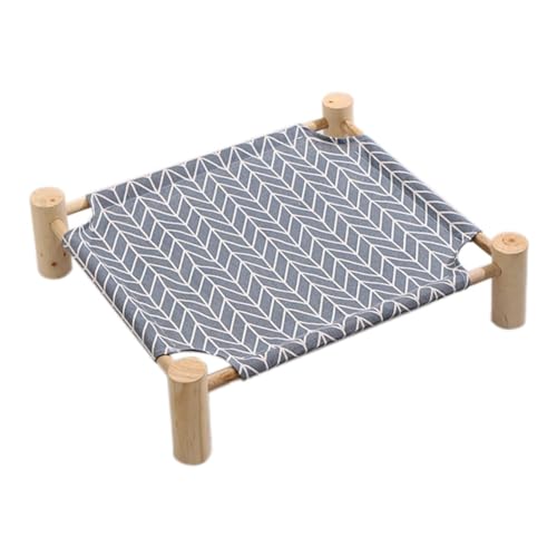 Tlily Katzen- und Hunde-Hängemattenbett, Holz, Katzenhängematte, erhöhtes Kühlbett, abnehmbar, tragbar, für drinnen und draußen, Haustierbett, geeignet für B von Tlily
