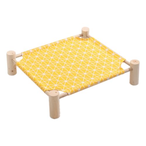 Tlily Katzen- und Hunde-Hängemattenbett, Holz, Katzenhängematte, erhöhtes Kühlbett, abnehmbar, tragbar, für drinnen und draußen, Haustierbett, geeignet von Tlily