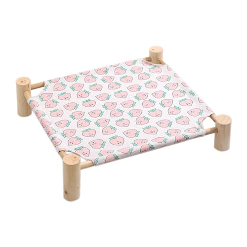 Tlily Katzen- und Hunde-Hängemattenbett, Holz, Katzenhängematte, erhöhtes Kühlbett, abnehmbar, tragbar, für drinnen und draußen, Haustierbett, geeignet von Tlily
