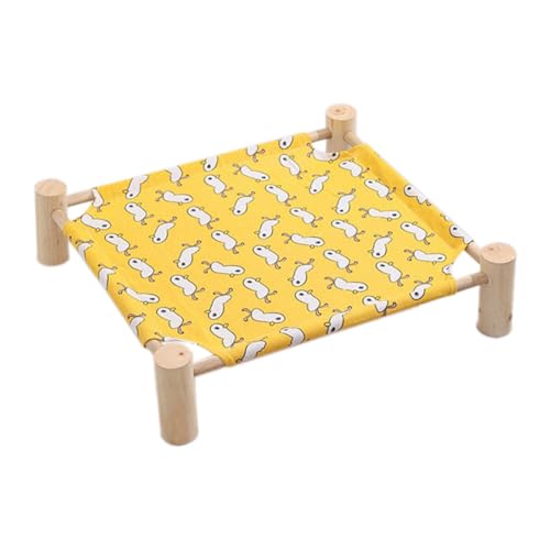 Tlily Katzen- und Hunde-Hängemattenbett, Holz, Katzenhängematte, erhöhtes Kühlbett, abnehmbar, tragbar, für drinnen und draußen, geeignet von Tlily