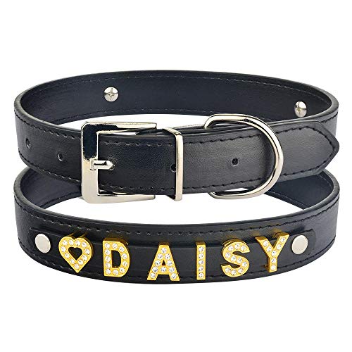 Tlwrnop DIY Bling Personalisierte Hundehalsband Strass Ledername Klein Mittel Pet-Black_L_36-46cm_ Tlwrnop DIY Bling Personalisierte Hundehalsband Strass Ledername Klein Mittel Pet-Black_L_36-46cm_ von Tlwrnop