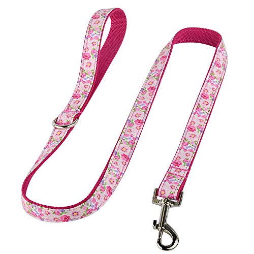 Tlwrnop Hundeleine Benutzerdefinierte Hundehalsbänder Nylon Personalisierte Hundemarke Halsband Blei für kleine mittelgroße Hunde Leine und Halsband Set-Pink_Leash_L_ von Tlwrnop
