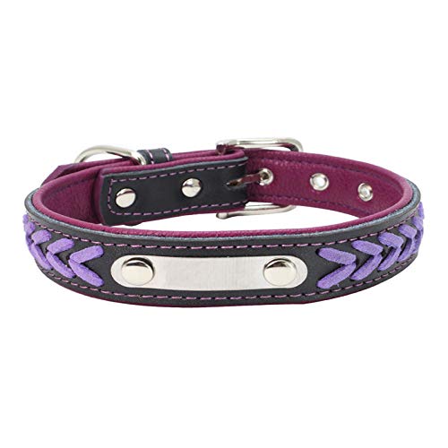 Tlwrnop Katzenhalsband für kleine Hunde Leder Katzenwelpen Halsbänder Tierbedarf Produkt einstellbar für Kätzchen Haustier Halsbänder -Purple_L von Tlwrnop