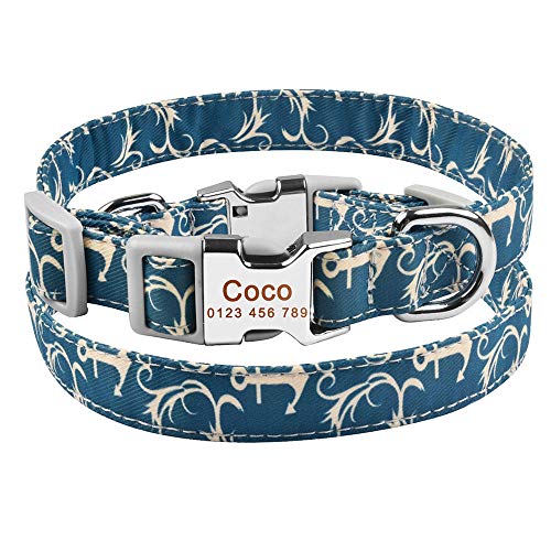 Kleines großes personalisiertes Hundehalsband Benutzerdefinierte Gravur Name ID Tag Junge Mädchen Hunde Unisex Hundehalsband-Dog_Collar_C_L_36-55cm_ von Tlwrnop