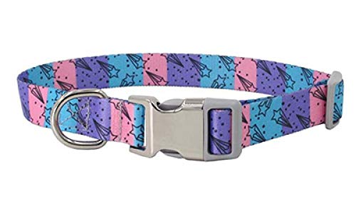 Tlwrnop Personalisierte Gravur Hundehalsbänder Leder Verstellbarer Kosename Hunde-ID Halsbandname Hundehalsband-Blue_L von Tlwrnop