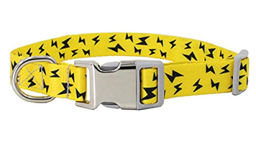 Tlwrnop Personalisierte Gravur Hundehalsbänder Leder Verstellbarer Kosename Hunde-ID Halsbandname Hundehalsband-Yellow_L von Tlwrnop
