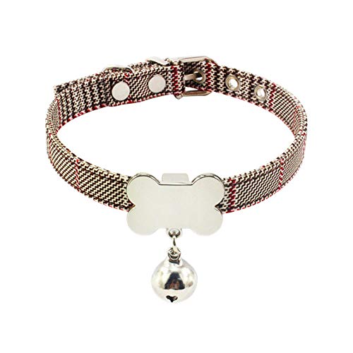 Personalisierte ID Halsband und Glocke Customized Dog Cat Collar Gravur   Kosename Tel Gravur Halskette für Welpen Chihuahua-As_Pic_M von Tlwrnop