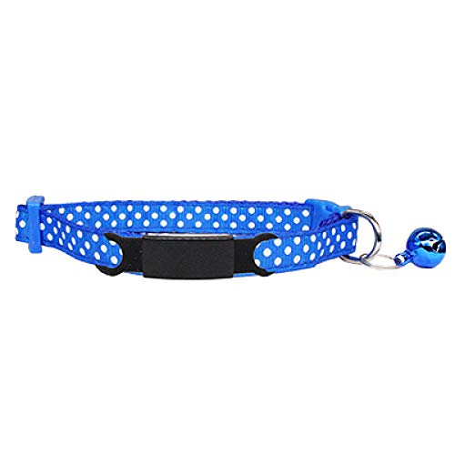 Punktdruck Nylonhalsband Benutzerdefinierte Personalisierte ID Gravur Katze Kleiner Hund Süßes Nylon Einstellbar für Welpenkätzchen Halskette-Dot-Blue_Black_7-12_inch von Tlwrnop