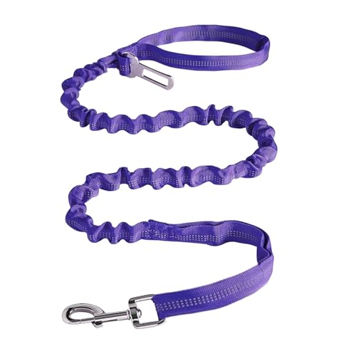 Explosionsgeschützte, stoßreflektierende Leine, doppelter, Nylon-Hundeleine, Outdoor-Haustierleine, elastische Hundeleine XQQ0298 (Purple, One Size) von Tmianya