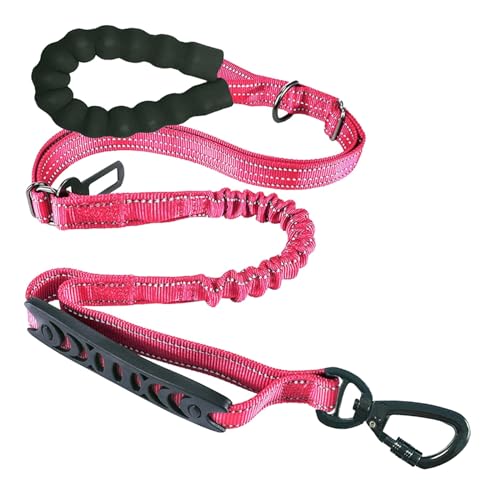 Pet Große Hundeleine, kurz, lang, hochfest, elastisch, explosionsgeschützt, stoßfeste Hundeleine XQQ0297 (Pink, One Size) von Tmianya