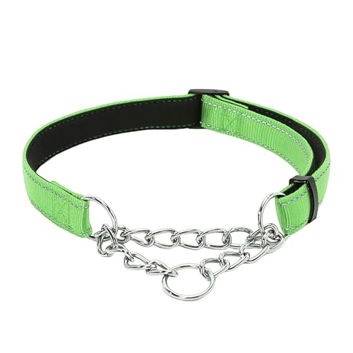 Pet Supplies Nylon Reflektierende Trainingshund Begleitende Weiche Hundehalskette P-Kette XQQ0309 (Green, S) von Tmianya