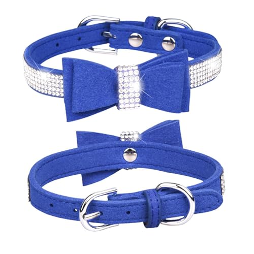 Tmianya Haustierhalsband, glänzende Strasssteine, Hundehalsband, Schleifen, Katzenhalsband 1387Jhir (D, XL) von Tmianya