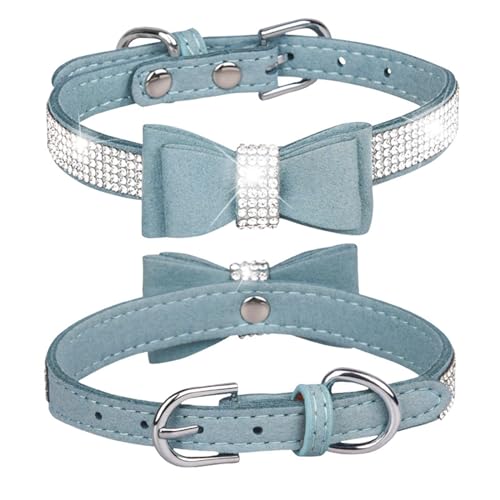 Tmianya Haustierhalsband, glänzende Strasssteine, Hundehalsband, Schleifen, Katzenhalsband 1387Jhir (G, XL) von Tmianya