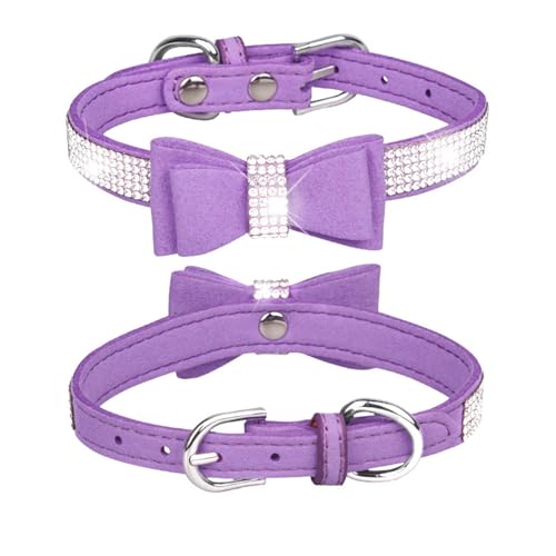 Tmianya Haustierhalsband, glänzende Strasssteine, Hundehalsband, Schleifen, Katzenhalsband 1387Jhir (H, A) von Tmianya