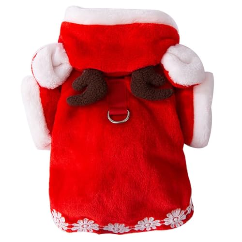 Tmianya Weihnachts-Haustier-Kleidung, Weihnachtsumhang, Herbst-Winter, warme zweibeinige Haustier-Kleidung, Weihnachts-Haustier-Wechselanzug XQQ0338 (Red, XXL) von Tmianya