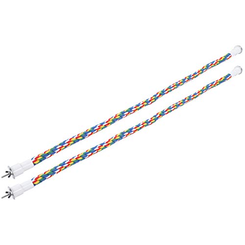 2 Stück Vogel-Kletterleiter-Schaukelspielzeug, Zubehör für Eichhörnchen-Kugelgleiter, Sitzstangen aus Edelstahl, Buntes Handbuch (80CM) von Tnfeeon