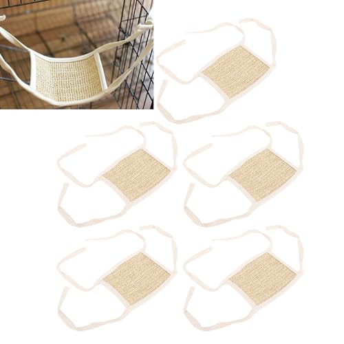 Tnfeeon 5-teiliges Eidechsen-Hängemattenbett, Platzsparend, Verbesserte Lebendigkeit, Strohgeflecht, Eidechsen-Hängematte für Zuckergleiter, Hamster, Ratten, Frettchen, Meerschweinchen, von Tnfeeon