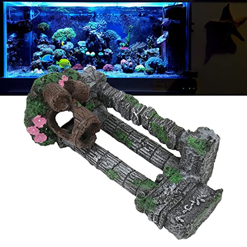 Aquarium Dekoration Römische Säulen Fish Tank Hideout Rocks Simulation Wieder Verwendbare Harz Fisch Tank Landschaft Ornament von Tnfeeon