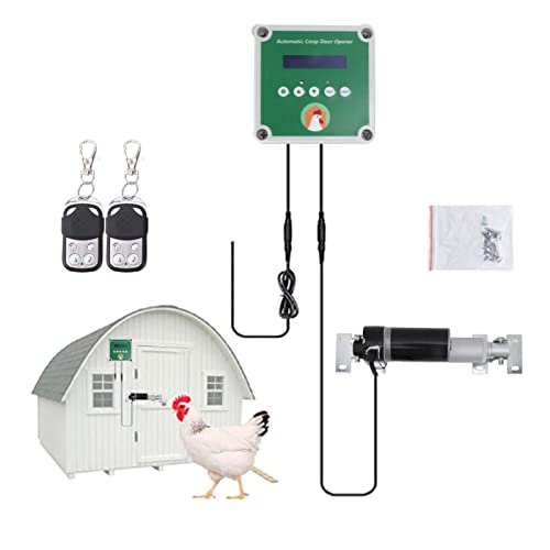 Tnfeeon Automatischer Türöffner für Hühnerstall mit Timer, Zeitsensor, Elektrischer Türöffner für Geflügelstall, mit Lichtsensor, Fernbedienung 100 Bis 240 V (EU-Stecker) von Tnfeeon