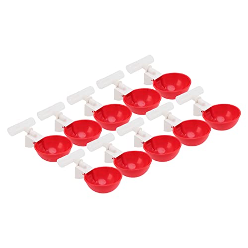 Automatisches Hühnchen -Trinkbecher -Set, Geflügelwassertrinker, Ente, Henne, Rotes Plastik, 10 Packungen, Hält Ihr Geflügel ohne Manuelle Aufwand, Keine Lecks, Enge Verbindungen Verhindern (G3/4) von Tnfeeon