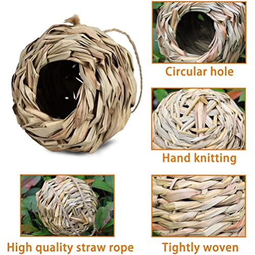 Handgewebtes Vogel -Kolibri -Haus, Gras Im Freien Im Freien Finch Zum Aufhängen, Einzigartige Designdekoration (#1) von Tnfeeon