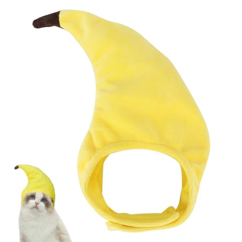 Haustier Kopfbedeckung, Halloween Party Transform Obst Design Banane Kopfbedeckung Cosplay Hut Haustier Katze Cosplay Make-up Kappe für Hunde Katzen(Size) von Tnfeeon