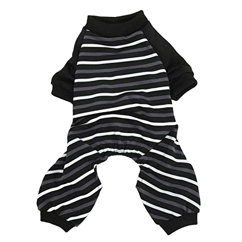 Tnfeeon Hundepyjamas Gestreifte Welpenbekleidung Hündchen Haustierkleidung Katzenpyjamas Weiches Material Dehnbarer Katzenpyjama (L) von Tnfeeon