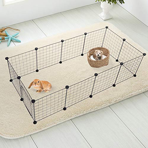 Kaninchenwelpe Run mit Tür, Käfige aus Drahtgeflecht, 11 Außenwände, Metall, für Welpen, Kaninchen, Kätzchen, Hamster, Guinea Kaninchenwelpe Run mit Tür, Käfige aus Drahtgeflecht, 11 Außenwände, Metall, für Welpen, Kaninchen, Kätzchen, Hamster, Guinea von Tnfeeon