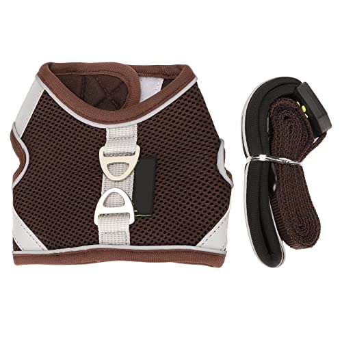 Katzen-Mesh-Westengeschirre Katzen-Mesh-Westengeschirre Weste für Kleine Hunde Geschirr und Leine Fluchtsichere Reflektierende Katzen-Wanderjacken Zum Gehen, Joggen, Training, Haustier-Mesh-Geschirr U von Tnfeeon