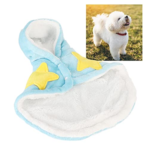 Tnfeeon Pet Cloak Cute Blue Doggy Festival Outfits Weicher, Bequemer Flanell-Hunde-Warmer Umhang für Winter, Kaltes Wetter, Himmelblau (L) von Tnfeeon