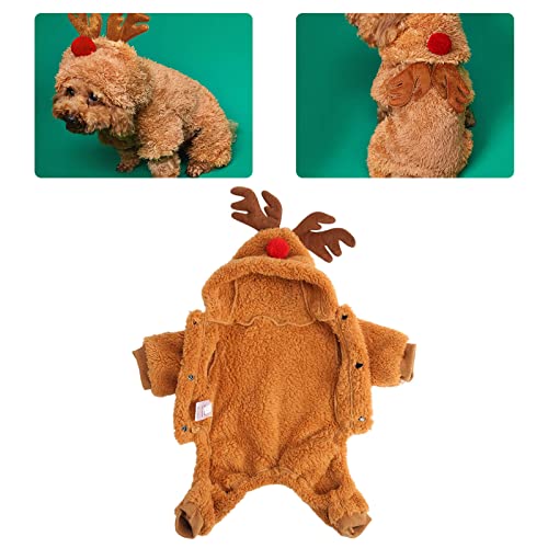 Rentierhund Hoodie, Weiche Warme Winterhunde Rentier -Cosplay -Pyjama, Entzückendes Elchhundkostüm für Weihnachten, Halloween und Kaltes Wetter (XXL) von Tnfeeon