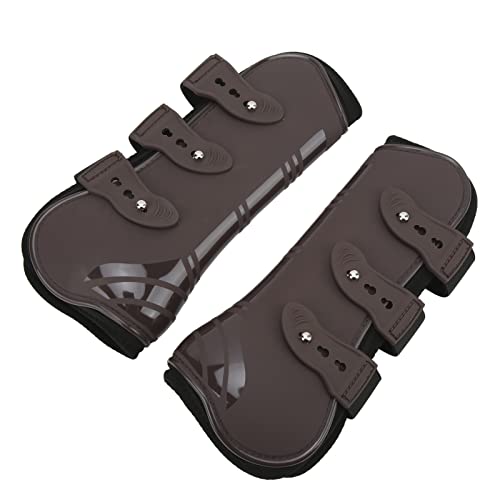 Tnfeeon 2 Stück Pferdevordersehnenstiefel, Verstellbare Pferdevorderbeine Stützstiefel Pferdebeinschutzhüllen Reitausrüstung Zum Reiten Springen von Tnfeeon