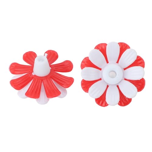 Tnfeeon 30-teiliges Kolibri-Handfutterspender-Set mit Ring und Handgelenk, Verstellbar, Kolibri-Handgelenk-Futterspender-Set, Mini-Hand-Blumen-Kolibri-Futterspender, Leicht zu (Rot + von Tnfeeon