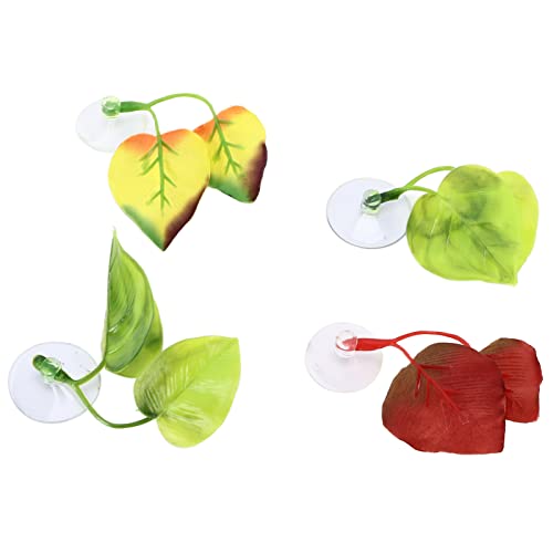 Tnfeeon 4Pcs Betta Fish Leaf Pad Double Leaf Design Leichter Ruhepunkt mit Saugnapf für Aquarium von Tnfeeon