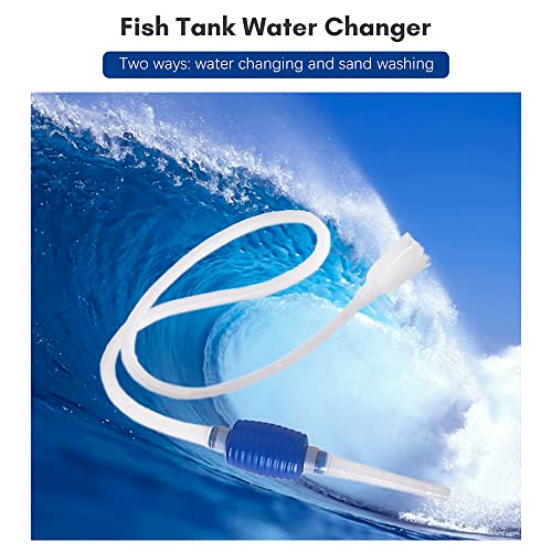 Tnfeeon 5 in 1 Fischtankreinigungswerkzeugen Kit mit Wasserwechsler, Schaber, Kiesreiniger für Terrarium, Sicheres Material von Tnfeeon