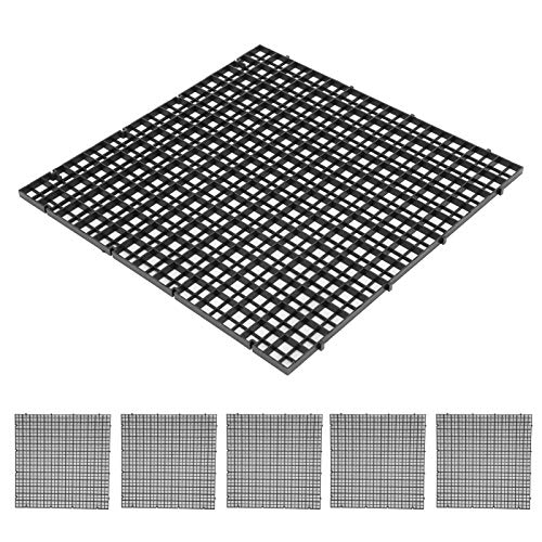 Tnfeeon 6Pcs Aquarium Aquarium Teiler Isolation Board Boden Filter Gitterplatte Teiler Kiste Schneiden Spleißen für gemischte Zucht(schwarz) von Tnfeeon