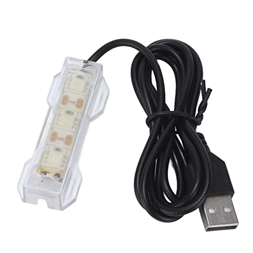 Tnfeeon Aquarium-Licht, USB-Lade-Kunststoff-Mini-Aquarium-Licht Hohe Helligkeit Buntes LED-Licht für Korallen-Wasserpflanzen und Fischhaltung von Tnfeeon