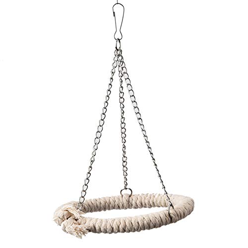 Tnfeeon Bird Swing Stand Toy, Papageienbaumwollseil Kletterleiter Ring Hängeleiter Kletterspielzeug Weiches Bett für kleine Papageien und Vögel Tnfeeon Bird Swing Stand Toy, Papageienbaumwollseil Kletterleiter Ring Hängeleiter Kletterspielzeug Weiches Bett für kleine Papageien und Vögel von Tnfeeon