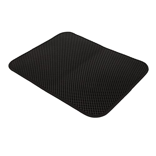 Tnfeeon Der wasserdichte Katzenstreu Verhindert die Eva -Matte für die Doppelte Schicht Zum Fangen von Müll, Bequem zu Bedienen, für Katzenbesitzer, Material: Eva (Black) von Tnfeeon