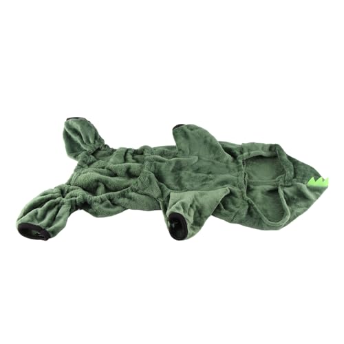 Tnfeeon Dinosaurierkostüm Mode Süße Warme Flauschige Hoodie Welpe Winteroutfits für Kleine Haustiere Abdominaler Eröffnungsdesign (L) von Tnfeeon